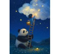 Henypt Kit Punto de Cruz Con Hilos y Tela Panda de dibujos animados Animal DIY Kit Manualidades Para Adultos Principiantes Hecho a mano y DIY/Regalos 14CT 40x50cm