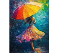 Henypt Kit Punto de Cruz Tela Impresa Pintura al óleo de la espalda de una mujer DIY Kit de Bordado Para Principiantes y Personas Mayores Adornos de Pared Para Sala y Dormitorio 14CT 30x40cm