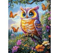 Henypt Kits De Punto De Cruz 11Ct Hermosos Búhos Y Flores 60X80 Cm Estampado Castillo Niñas Manualidades Suministros De Punto De Cruz Costura