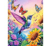 Henypt Kits De Punto De Cruz 11Ct Hermosos Girasoles Y Martines Pescadores 40X50 Cm Estampado Castillo Niñas Manualidades Suministros De Punto De Cruz Costura