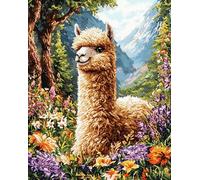 Henypt Kits de punto de cruz para adultos,Animales del bosque: alpacas DIY Kits de Bordado Punto Cruz,11CT Cross Stitch Cadeaux artisanaux pour les fêtes,12x16in