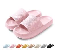 HEOAARG Zapatillas de Estar por Casa Mujer Hombre Cómodas Chanclas de Baño Antideslizante Chanclas Nube Pantuflas Ligeras Slippers Chancletas para Interiores y Exteriores，Rosa，44-45 EU