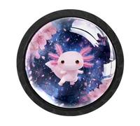 HEOEH Paquete de 4 pomos negros para gabinete, pomos de cajón con diseño de flor de cerezo con 2 tamaños de tornillos, agujero único redondo para cocina, tocador, armario, cómoda, cómoda, muebles