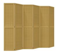 Heofavd Divisor de habitaciones de madera maciza Paulownia, 6 piezas, 215 x 180 cm, color marrón