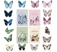 HEOUCH 160 Piezas Mariposas Decorativas, Contiene 4 Temas de Pegatinas Mariposas, Impermeable Pegatinas Decorativas, Brillante, Transparente, Adecuado para Libros, Tarjetas de Felicitación