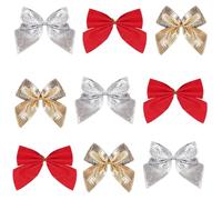 HEOUCH 72 Piezas Lazos Regalo Navidad Pequeños, Lazos para Árbol de Navidad, Aterciopelado Mini Lazo de Cinta Decorativos, Arcos de Navidad Decoración Rosa, Espumoso Arcos de Cinta de Navidad