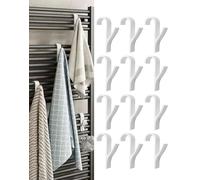 HEOXIN 12 Piezas Ganchos Toalleros Radiador Redondo, Ganchos para Radiador Baño, Perchas para Radiadors, Gancho Radiadors Toallero para Dormitorio, Cocina, Jardín y La Mayoría de Radiadores, Blanco