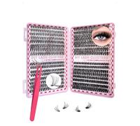 HEOXIN Kit Pestañas Pelo A Pelo 640 Unds, 30+40+60+80D Pestañas Postizas Naturales Extensiones, DIY Lash Cluster Profesional D Curl 8+16 MM, Individual False Eyelashes Con Pinzas Para Principiante