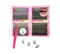 HEOXIN Kit Pestañas Pelo A Pelo 800 Unds, 30+40+50+60D Pestañas Postizas Naturales Extensiones, DIY Lash Cluster Profesional D Curl 9+16 MM, Individual False Eyelashes Con Pinzas Para Principiante