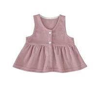 HEOXIN Recién Bebé Niña Sin Mangas Vestidos Cortos, Partes de Arriba con Cierre de Botón, A-Line Plisado Vestidos de Princesa de Una Pieza para El Verano Cumpleaños de 3-6 Meses, Rosa