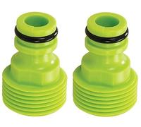 Hep® - Conector de Manguera de Jardín Accesorios Jardín Tipo Tornillo, Adaptador de Tubo de Manguera de 3/4 Pulgadas, BSP Macho Tipo Tornillo, 2 Unidades