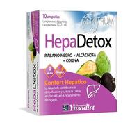 Hepa Detox Zentrum Ynsadiet 10 Ampollas, rábano negro 600 mg alcachofa 600 mg y colina, complemento alimenticio sabor limón, 1 ampolla al día