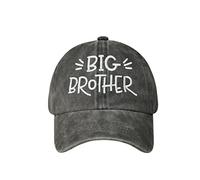 Hepandy Gorras de béisbol bordadas para niños y niñas, Big Brother (Lavado Negro), talla única