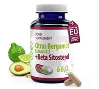 Hepatica Bergamota + Beta-Sitosterol | Complejo Doble de 450 mg | Extracto de Fruto de Citrus Bergamia y Esteroles Vegetales | 120 Cápsulas Veganas | GMP & laboratorio independiente