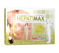 Hepatimax para Limpieza del Hígado - Detox Hígado con Alcachofa, Cardo Mariano, Rabano Negro, Desmodio, Boldo y Cúrcuma - Reforzado con Colina para Desintoxicar, Limpiar y Depurar - 20 Viales Tongil