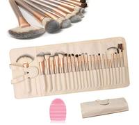 HEPAZ Brochas de Maquillaje,Pinceles Profesional,24 Piezas Brochas +1 PCS Huevo de Limpieza, para Cosmética Facial y Ocular