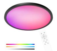 hepside Lampara Techo Regulable, 24W 2400LM RGB Regulable Plafon LED Techo con Mando a Distanci, Lamparas de Techo Dormitorio 3000K-6500K, para Salones,Cocina, Baños y más habitaciones