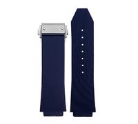 HEPUP Auténtica correa de reloj de acero inoxidable con hebilla, herramienta nueva correa de silicona negra para hombre, correa de reloj de goma de 25 x 19 mm, para Hublot BIG BANG correa de repuesto,