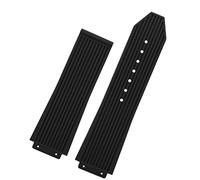 HEPUP Correa de goma de silicona para Hublot BIG BANG, negro, azul y blanco, con hebilla de mariposa, accesorios de correa de reloj, 26 x 19 mm, 25.19mm, Ágata