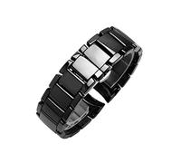HEPUP Correa de reloj de cerámica para Armani AR1451 AR1452 AR1400 AR1410 correa de reloj con cierre de mariposa de acero inoxidable 22 24 mm (color: AR1452 brillante)