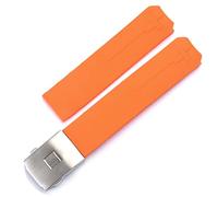 HEPUP Correa de reloj Tissot T-Touch T013 T047 de 20 mm de goma de silicona suave, color negro y naranja, correa de reloj deportiva impermeable T091 T013420A, 20mm, Agate