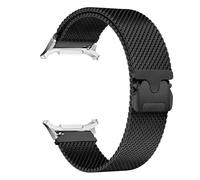 HEPUP Correa magnética de acero inoxidable para Samsung Galaxy Watch 7 Ultra 47 mm, pulsera milanesa sin espacios para Galaxy Watch Ultra 47 mm(Black silver)
