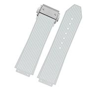 HEPUP Para Hublot BIG BANG Correa de goma de silicona negra azul blanca con hebilla de mariposa para hombre, accesorios de 26 x 19 mm, 25.19mm, Agate