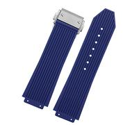 HEPUP Para Hublot BIG BANG Correa de goma de silicona negra azul blanca con hebilla de mariposa para hombre, accesorios de 26 x 19 mm, 25.19mm, Agate