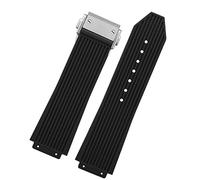 HEPUP Para Hublot BIG BANG Correa de goma de silicona negra azul blanca con hebilla de mariposa para hombre, accesorios de 26 x 19 mm, 25.19mm, Agate