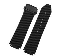 HEPUP Para Hublot BIG BANG Correa de goma de silicona negra azul blanca con hebilla de mariposa para hombre, accesorios de 26 x 19 mm, 25.19mm, Agate