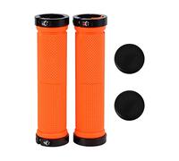 Hepzest 1 par Tornillo de maneja de Bici apretones de Manillar de Bicicleta BMX de Color Naranja