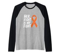 Her Fight is My Fight Funny MS Conciencia Dicho Camiseta Manga Raglan