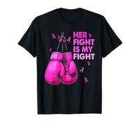 Her Fight Is My Fight Guantes de Boxeo Concientización sobre el cáncer de Mama Camiseta