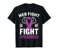 Her Fight is My Fight Lupus Awareness - Soporte de Cinta Morada Camiseta