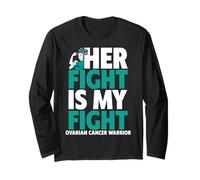 Her Fight Is My Fight Shirt Concientización sobre el cáncer de Ovario Manga Larga
