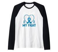 Her Fight My Fight Diabetes Concientización sobre la Diabetes Tipo 1 Diabético Camiseta Manga Raglan
