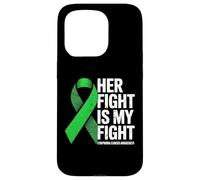 Her Fight My Fight Green Ribbon Linfoma Concientización sobre el cáncer Carcasa para iPhone 15 Pro