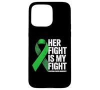 Her Fight My Fight Green Ribbon Linfoma Concientización sobre el cáncer Carcasa para iPhone 15 Pro Max