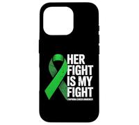 Her Fight My Fight Green Ribbon Linfoma Concientización sobre el cáncer Carcasa para iPhone 16 Pro