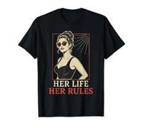 Her Life Her Rules Cita Independiente Pin Up Girl Camiseta