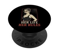 Her Life Her Rules Cita Independiente Pin Up Girl PopSockets PopGrip Adhesivo