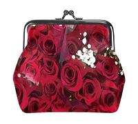 Her Side and His Side - Monedero con hebilla de color blanco rosa y rosa, bolsa de mano con hebilla, bolsa de mano con cierre de beso, cartera con cierre floral para mujeres y niñas, Multicolor 07, Talla única, Organizador de bolsas