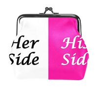 Her Side and His Side - Monedero de color blanco rosa y rosa, bolsa de cambio, regalo para mujeres, niños y niñas, llavero, Multicolor 19, Talla única, Organizador de bolsas