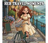 Her Travel Moments Coloring Book: Cute and Relaxing Girl Travel Adventures, Cozy Cafés, Vacation Escapes, Scenic Journeys, and Everyday Moments for Adults and Teens