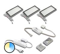 Hera Lámpara bajo mueble Dynamic LED Sky, juego de 3, acero inoxidable EC:EPREL:874062