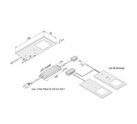 Hera LED bajo mueble Eco-Pad F set x 2 3.000K negro