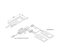 Hera LED bajo mueble Eco-Pad F set x 2 4.000K negro EC:EPREL:877817