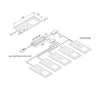 Hera LED bajo mueble Eco-Pad F set x 5 4.000K negro True
