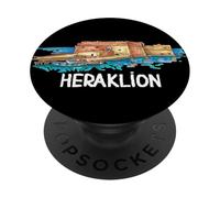 Heraklion Grecia Travel Souvenir City - Regalo histórico PopSockets PopGrip Adhesivo