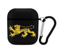 Heraldic Tiger Funny Case Cover compatible con AirPods 1 y 2 auriculares, funda rígida protectora con llavero